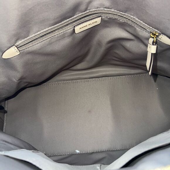 Anne Klein Faux Leather Deep Cream Domed Large‎ Bag - Picture 9 of 10